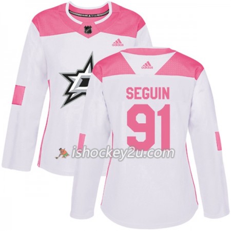 Dame NHL Dallas Stars Trøje Tyler Seguin 91 Adidas 2017-2018 Hvid Lyserød Fashion Authentic